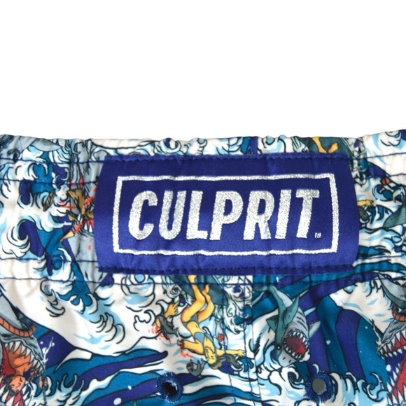 Culprit‎ ‘Shark Attack’ Men’s Swim Trunks, Size XL - Picture 8 of 8